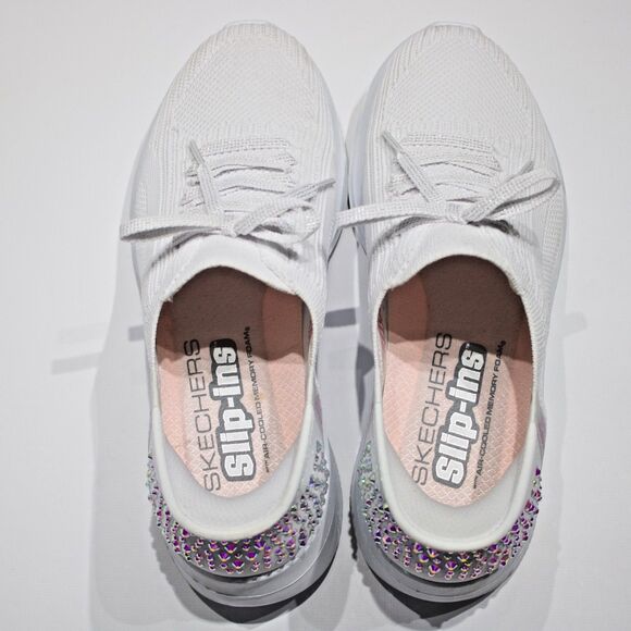 Skechers Hands Free Slip-Ins Ultra Flex 3.0 Shining Glitz White Sneakers Women 6 - Picture 7 of 16